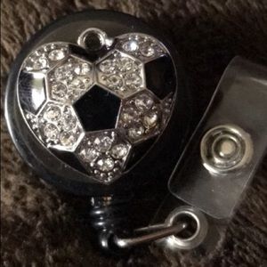 3/$66 Heart shaped soccer ball ⚽️ badge reel